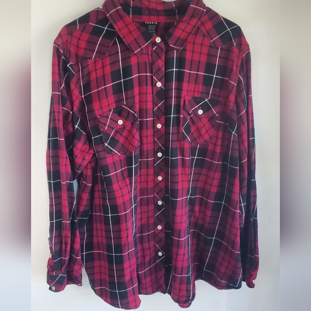 Torrid Red Plaid Shirt